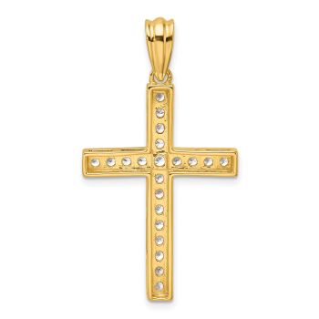 3/4 Carat Lab-Made Diamond Cross Pendant for Men in 14K Gold 3